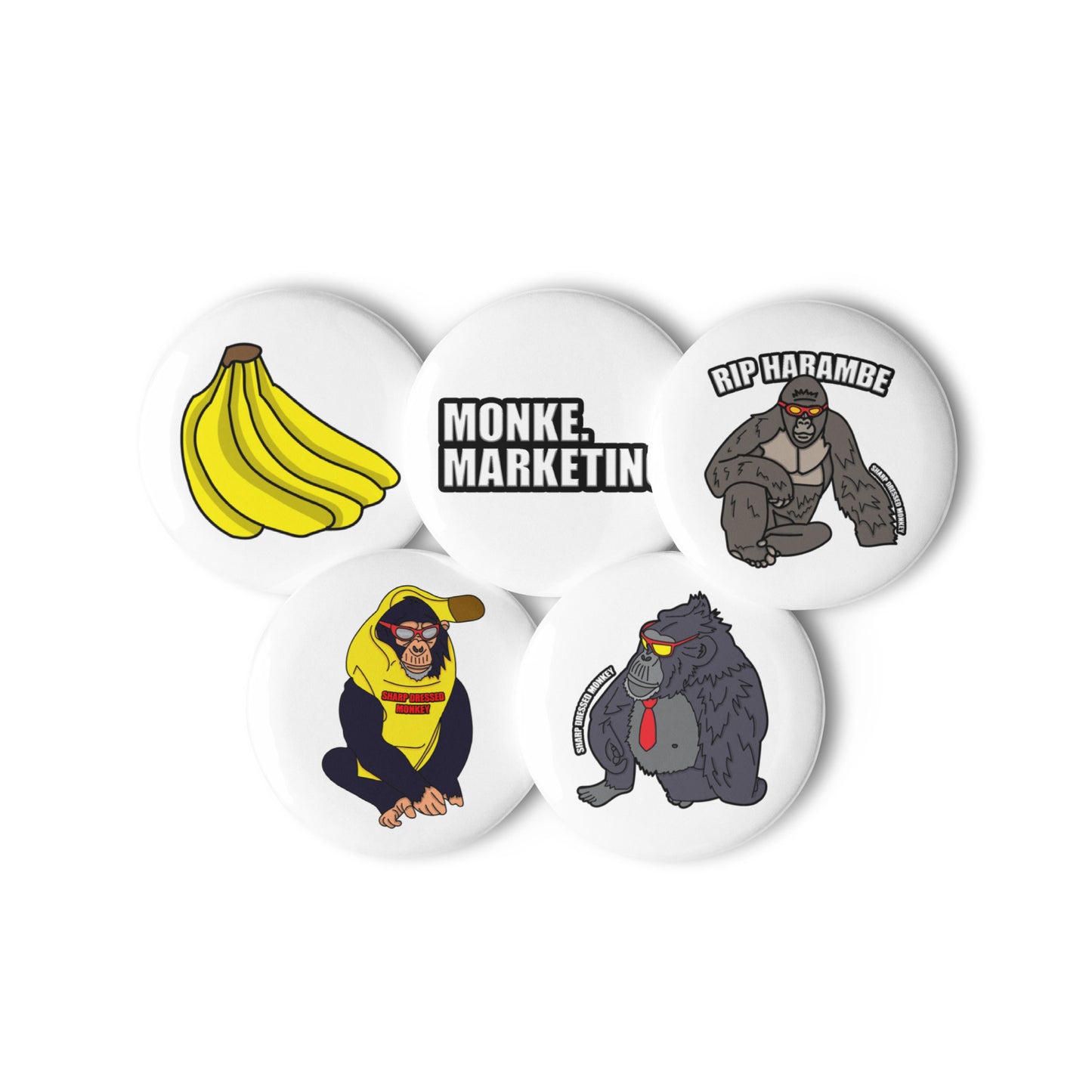Monke Pin Buttons (Set of 5)