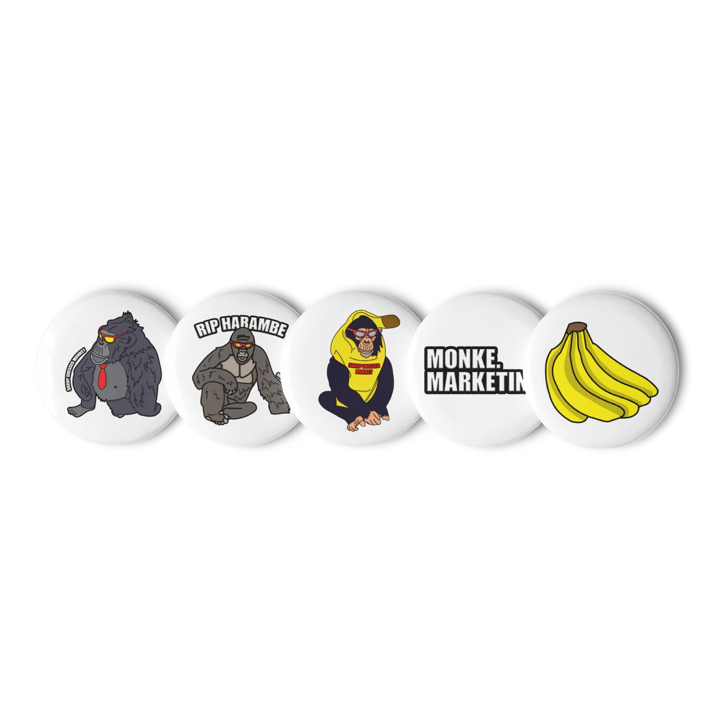 Monke Pin Buttons (Set of 5)