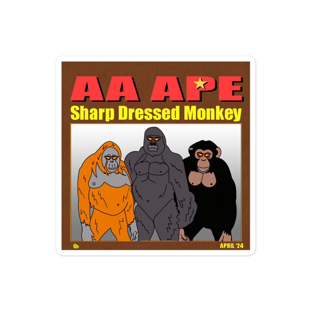 "AA APE" Sticker (4"x4")