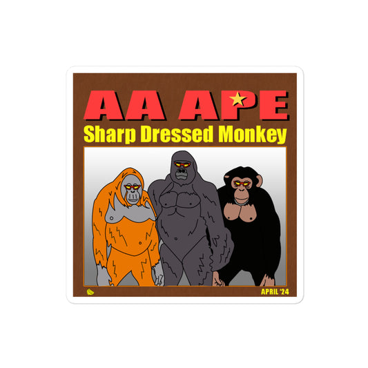 "AA APE" Sticker (4"x4")
